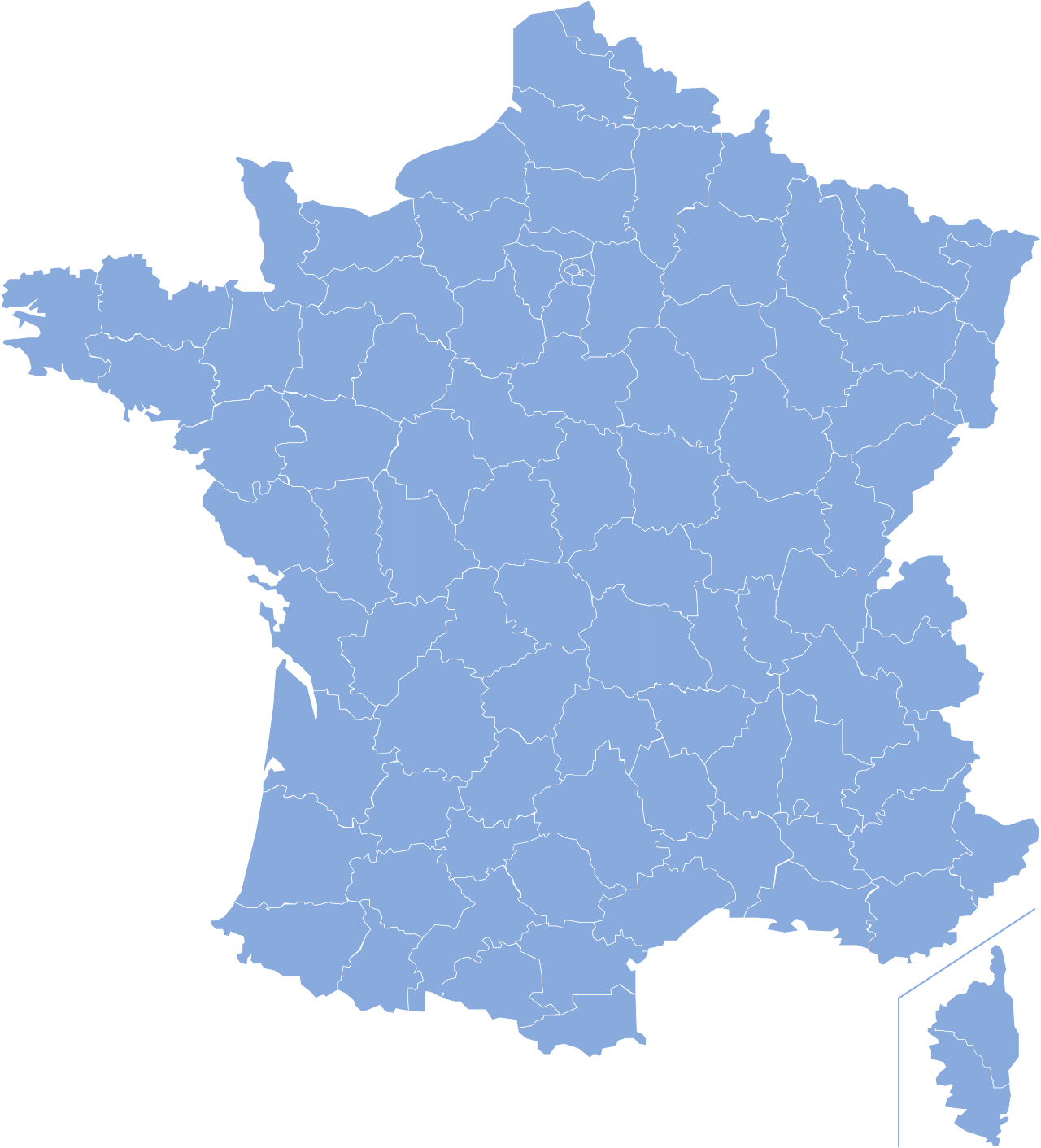 Carte de France des départements