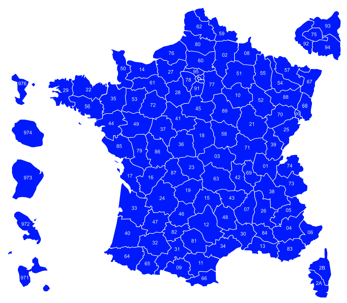Carte de France des départements